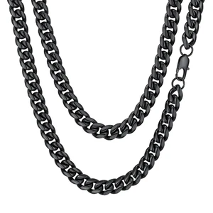 Herren Halskette Ketten Edelstahl Kubanische Kette Halskette 24 Zoll Schmuck Herren G - Bild 1 von 12