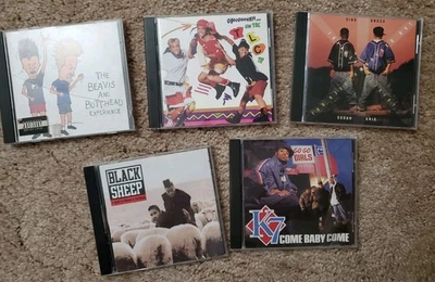 VTG 90s Rap Hip Hop 5 CD Lot Black Sheep TLC K7 Kris Kross MTV Beavis Butt Head Foto 1 de 4