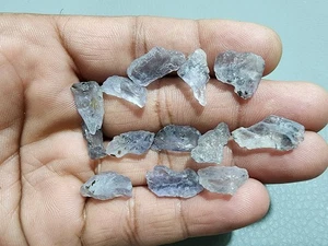 Precioso Top A+ Azul Iolita Crudo 14 Piezas Lote Talla 18-15 MM Cristal Piedras Preciosas Sueltas - Imagen 1 de 7