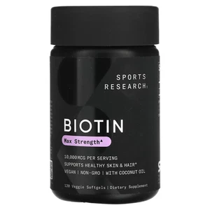 Ricerca sportiva, Biotina, Forza massima, 10.000 mcg, 120 capsule molli, scadenza:02/2028 - Foto 1 di 2