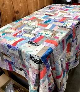 Vintage Patchwork Quilt Country Rural Farmhouse Boho Rustic Patch Work BedSpread - Picture 1 of 17