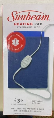 ALMOHADILLA TÉRMICA SUNBEAM 3 AJUSTES DE CALOR ALMOHADILLA TÉRMICA ELÉCTRICA HÚMEDA SECA NUEVA EN CAJA 12"X15" Foto 1 de 3