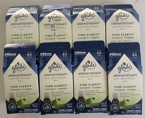 8 PACK Glade Aromatherapy Cool Mist Oil Diffuser Refill, Find Clarity Lemongrass - Picture 1 of 1