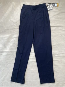 Slacks Briggs Lycra Stretch Hidden Zip Comfort Waist Size 8 Navy (NWT) - Picture 1 of 4