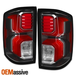 For 16-18 Chevy Silverado 1500 OE Style LED Tail Lights Black Housing Rear Lamp - Picture 1 of 12