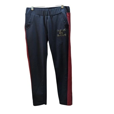 Pantalones deportivos Elisabetta Franchi Logo azul marino/borgoña talla 6-8 excelente estado Foto 1 de 4