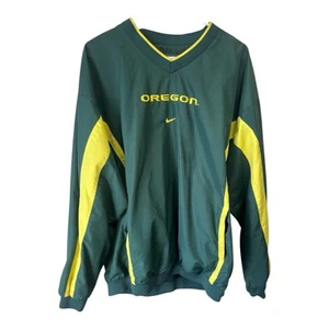 VTG Nike Team Oregon Ducks Center Swoosh Pullover Windbreaker Jacket Sz L - Picture 1 of 5