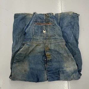 Vintage 60s Red Camel Blue Denim Workwear Overalls 42x30 1960s True Vintage - Picture 1 of 6