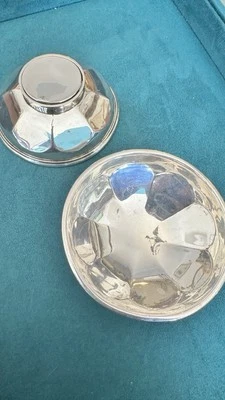 Platos estriados de plata de ley Birmingham 1915 J. E. Atkins cuencos antiguos Foto 1 de 2