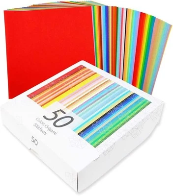 Ehime Paper Co. Origami 50 Colors 15cm 500 S heets Paper Box NE-50C-500 from JP - Image 1 of 4