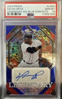 Panini Prizm David Ortiz LS-DO 2024 Legendary Sig Blue Shimmer FOTL/8 PSA 10  Foto 1 de 2