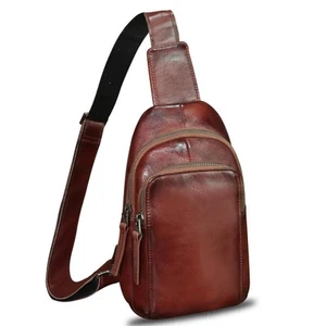 Genuine Leather Sling Bag for Women and Men Vintage Handmade Leather Sling Ba... - Picture 1 of 7