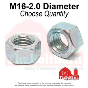 M16-2.0 Class 10 Finished Hex Nut Zinc Clear Coarse Thread (Pick Quantity) - Picture 1 of 7