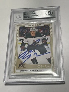Logan Cooley Signed UD OPC Glossy Gold Card IP Slabbed Beckett BAS Autographed a - Picture 1 of 3