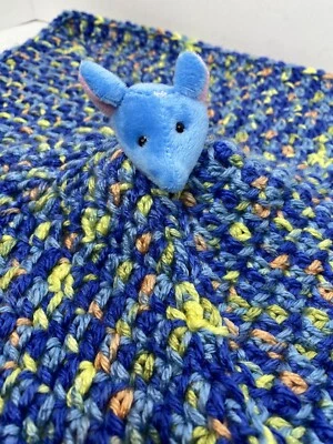 Baby Homemade Crochet Lovey Security Blanket Toy Mouse 🐭 - Image 1 of 4