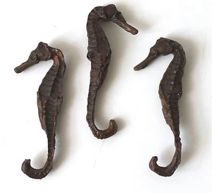 3 Deko Seepferdchen 9cm Gießharz wie echt Seepferd - Bild 1 von 2