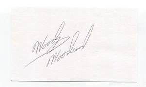 Woody Woodward Signed 3x5 Index Card Autographed Baseball MLB Milwaukee Braves - Picture 1 of 2