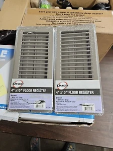 2 DANCO 4" x 10" FLOOR REGISTER WITH 7/8" DROP BROWN MODEL#61790 2count - Picture 1 of 2