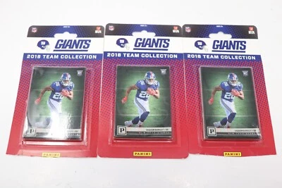 Lote de 3 paquetes de tarjetas de novato 2018 Panini New York Giants Team Set Saquon Barkley Foto 1 de 4