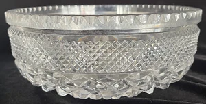 Vintage heavy Crystal Diamond Pattern 21.5 cm diameter 2kg - Picture 1 of 4