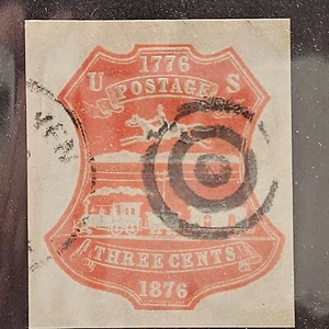 US Stamp Sc U218, Cut Square TypeU57 Bullseye, Used F/VF CV$25.00 (412Q075) - Picture 1 of 1