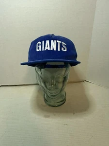Vintage 90s New York Giants Corduroy Hat Blue Snapback Used Cap - Picture 1 of 5