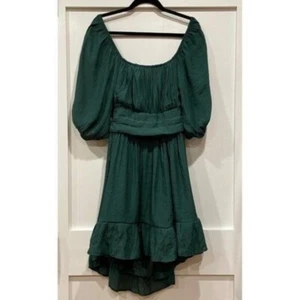 Tie-back Ruffled Hem Square Neck Hi Lo Mini Dress - Size XL - Picture 1 of 11