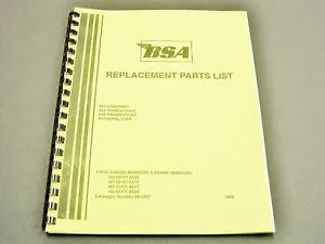 BSA A65 A50 650 500 Replacement Parts List manual book 1970 00-5707 - Picture 1 of 2