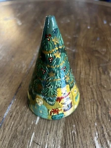 Vtg Nesting Christmas Tree Wooden Cone Baby Doll Teddy Bear Toys Gift Hand Paint - Picture 1 of 8