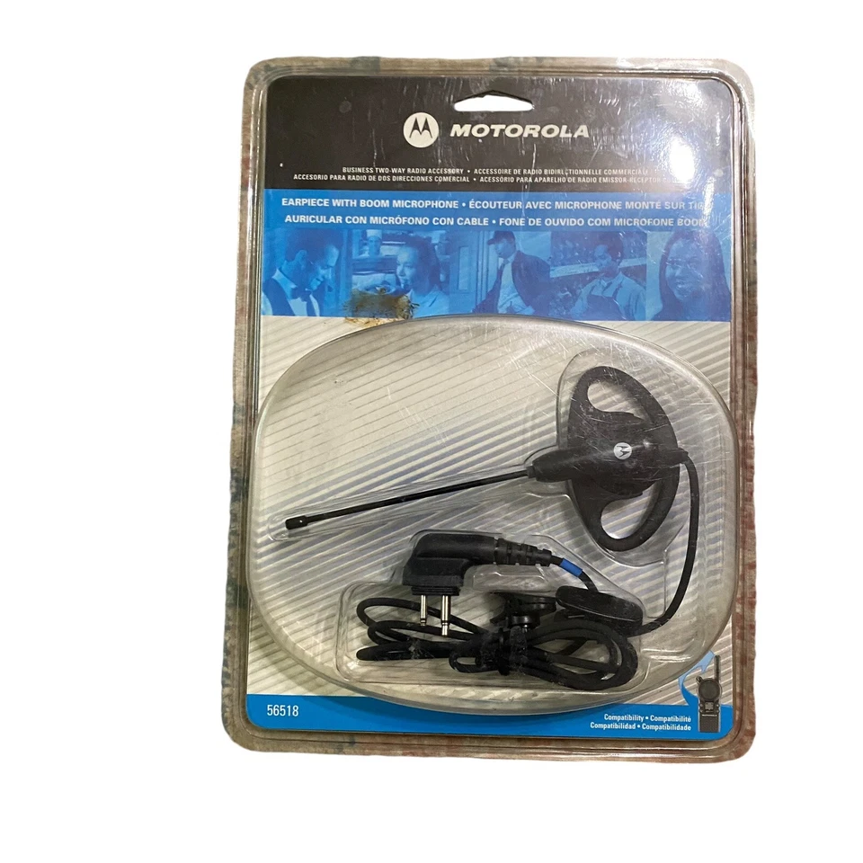 56518 Motorola Earpiece with Boom Microphone for Talkabout 2-Way Radios - Image 1 of 1