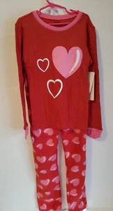 New! Girls Leveret Heart Fleece Pajama Set Size 12 - Picture 1 of 11