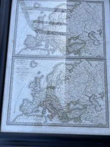 Large Framed Vintage French Map “Europe After The Barbarian Invasions” - Picture 1 of 2