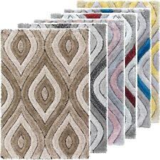 3D Shaggy Rug Thick Soft 50mm Deep Flokati Pile Contemporary Designs Any Room