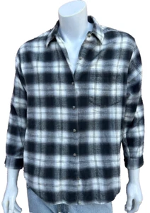 Greatland Apparel Gray Plaid Long Sleeve Flannel Button Shirt Men's Size Large - Picture 1 of 9