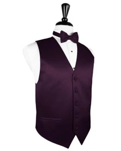 Luxury Satin Tuxedo Vest and Bow Tie in Shades of Purple - Picture 1 of 9