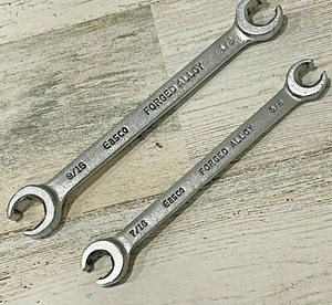 EASCO USA FLARE NUT LINE WRENCH TOOL 3/8 x 7/16 & 1/2 x 9/16 SET 60118 60114 NOS - Picture 1 of 5