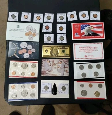 Lote de colección de monedas Estate USA CONJUNTOS COMO NUEVOS WW 2 V tarjetas postales de níquel SIN CAJÓN DE CHATARRA  Foto 1 de 4