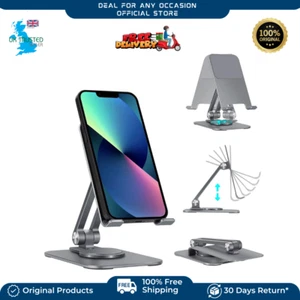 Universal Adjustable Mobile Phone Tablet Holder Stand Aluminum Rotating Base - Afbeelding 1 van 12