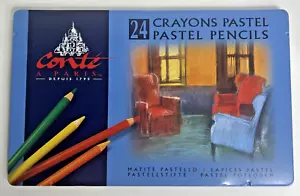 CONTE A PARIS 24 pastelli a colori pastello matite arte set artista nuovo in scatola di latta - Foto 1 di 10