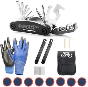 Kit de herramientas de reparación de ciclismo de bicicleta Muti-Function 16 en 1 bolsa ligera y guantes - Imagen 1 de 7
