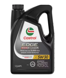 Castrol Edge High Mileage 5W-30 Advanced Full Synthetic Motor Oil, 5 Quarts - Picture 1 of 9