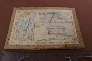 alte Feldpostkarte auf Pappe genäht - Grosse Bagage 19. Ers. Division - Picture 1 of 1