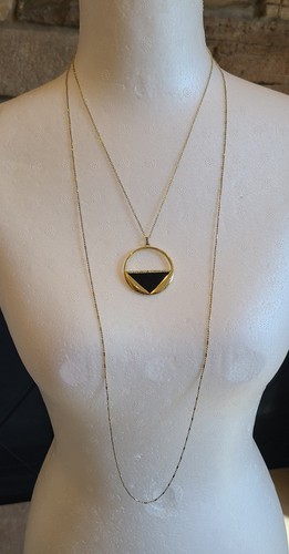 VETEMENTS Collana donna doppia Express tono oro nero e strass