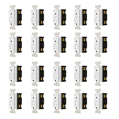 20 PIEZAS 20A GFI GFCI Salida Pared TR WR Receptáculos Resistentes a la Intemperie Blanco ELT Foto 1 de 4