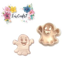 Happy Ghost Polymer Clay Ausstecher - Halloween Ohrring Werkzeug - Geist Ausstecher - Bild 1 von 6