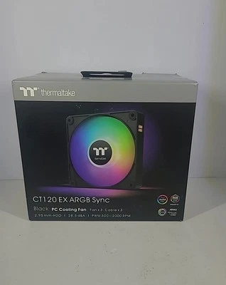 Thermaltake CT120 EX ARGB Sync PC Cooling Fan 3 Pack CL-F181-PL12SW-A Sealed  - Image 1 of 4