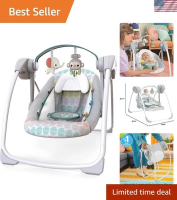 Columpio portátil para bebé de 6 velocidades Whimsical Wild - calmante y seguro para bebés Foto 1 de 4