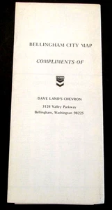VTG Bellingham Washington City Map Index Compliments Dave Land's Chevron - Picture 1 of 5