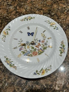 Vintage AYNSLEY COTTAGE GARDEN Wall Plate Kitchen Clock - Picture 1 of 10