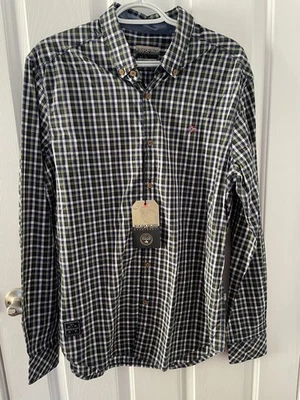 NUEVO CON ETIQUETAS Camisa Napapijri Geographic Para Hombres A Cuadros Talla Grande Manga Larga Con Botones Foto 1 de 4